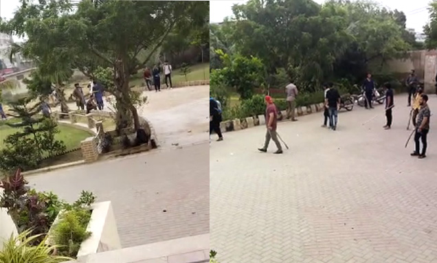 Read more about the article دو طلبہ تنظیموں کے درمیان تصادم کے دوران وفاقی اردو یونیورسٹی میدان جنگ